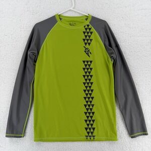 Da Hui Shirt Mens XL Green Gray Long Sleeve Rash Guard Surf Swim UV Sun Protect